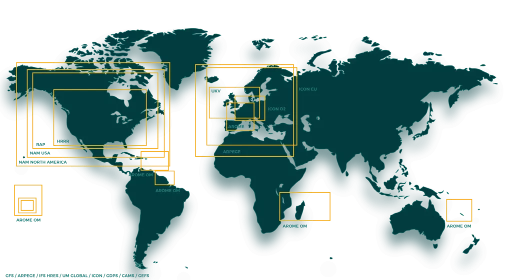 World map showing weather zones – FROGCAST