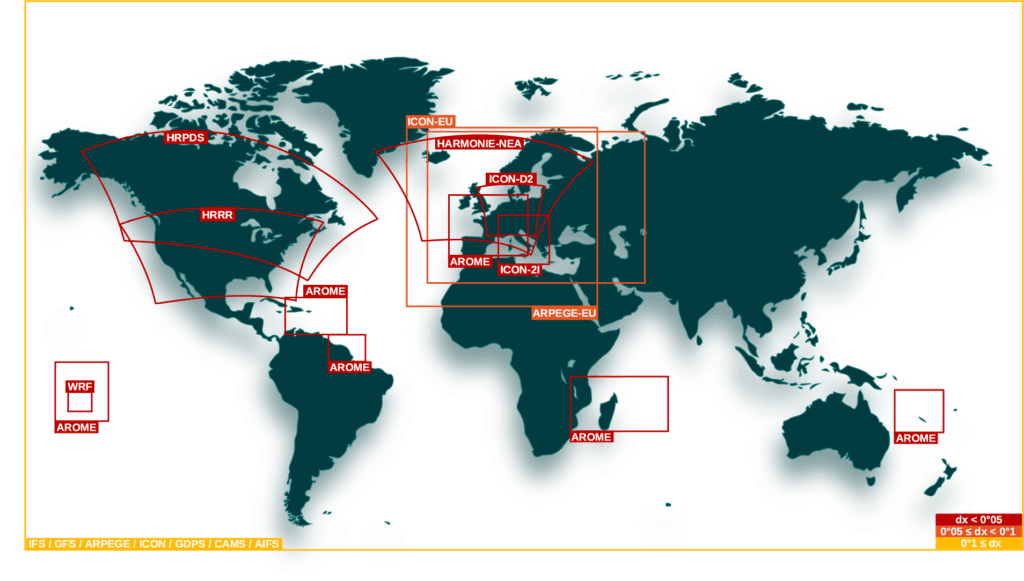 World map showing weather zones – FROGCAST
