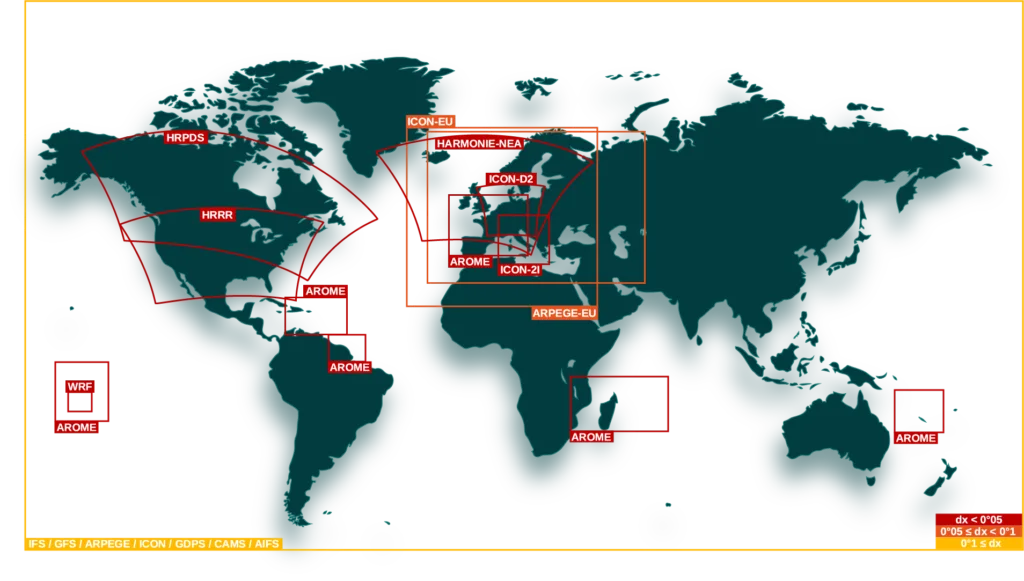 World map showing weather zones – FROGCAST